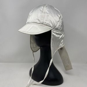 White Winter Ski Hat Satin Nylon Cap Vintage New Old Stock